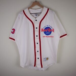 Vintage 90s Hard Rock Cafe‎ San Francisco Baseball Jersey Adult Large 23.5x28